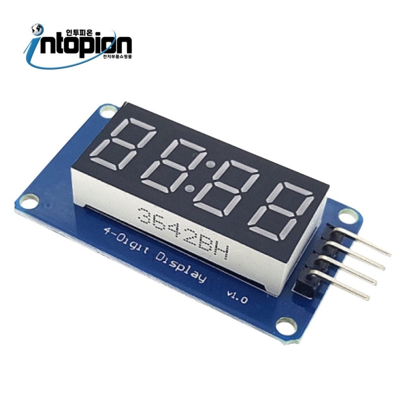아두이노 시계 FND 7세그먼트 LED 디스플레이 모듈 Arduino TM1637-CLOCK-Module / 인투피온