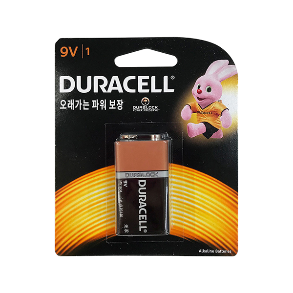 [건전지] 듀라셀 DURACELL MN1604 알카라인 포장 1개입 9V / 인투피온