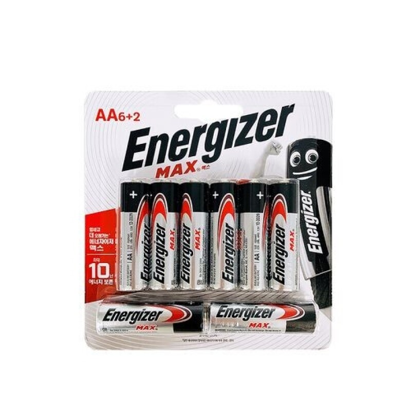 [건전지] 에너자이저 맥스 ENERGIZER MAX AA사이즈 8개입 E91BP6F2 6+2 / 인투피온