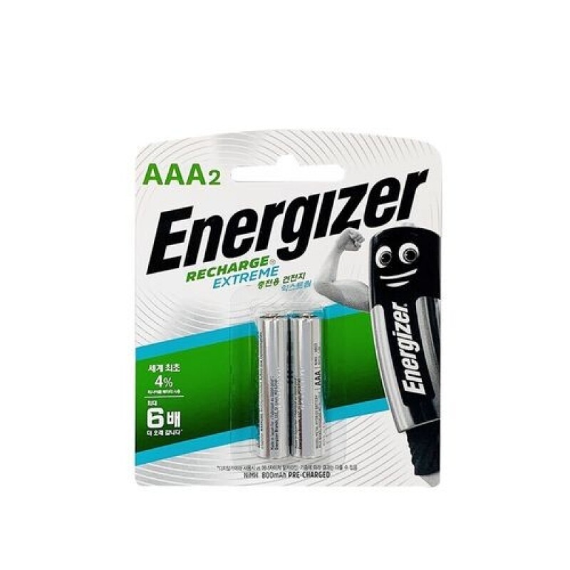 [Ni-MH충전지] 에너자이저 ENERGIZER 충전지 NH12BP2 AAA충전지 2개입 1.2V 800mAh / 인투피온